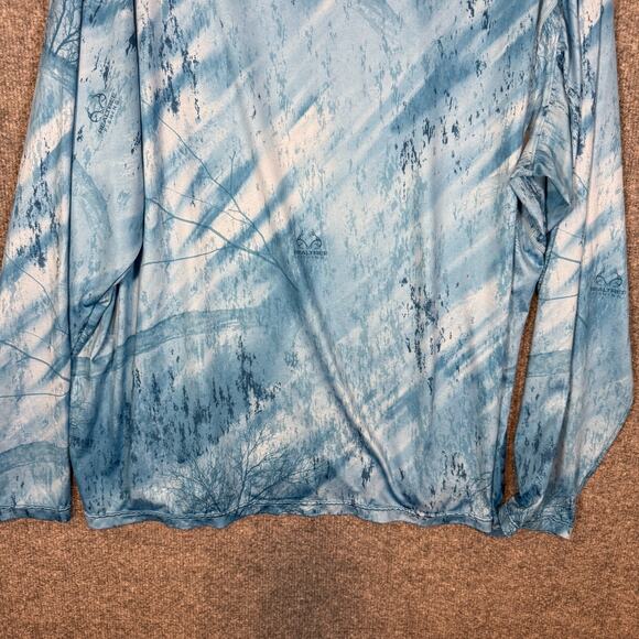 Habit Shirt Mens 2XL Blue UPF 40 Blue Water Long Slv Pullover Realtree Fishing - Picture 10 of 10
